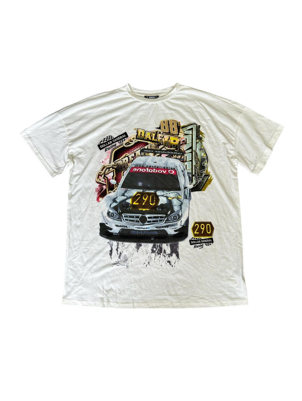 Shein Nascar Dale Earnhardt Jr Dollar General Racing White Shirt Men’s Size XL